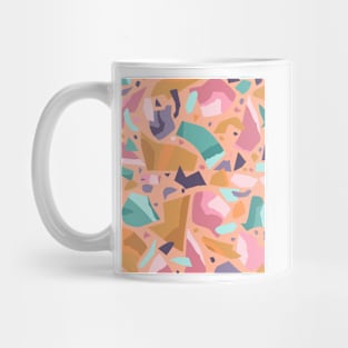 Pink terrazzo, abstract surface texture print Mug